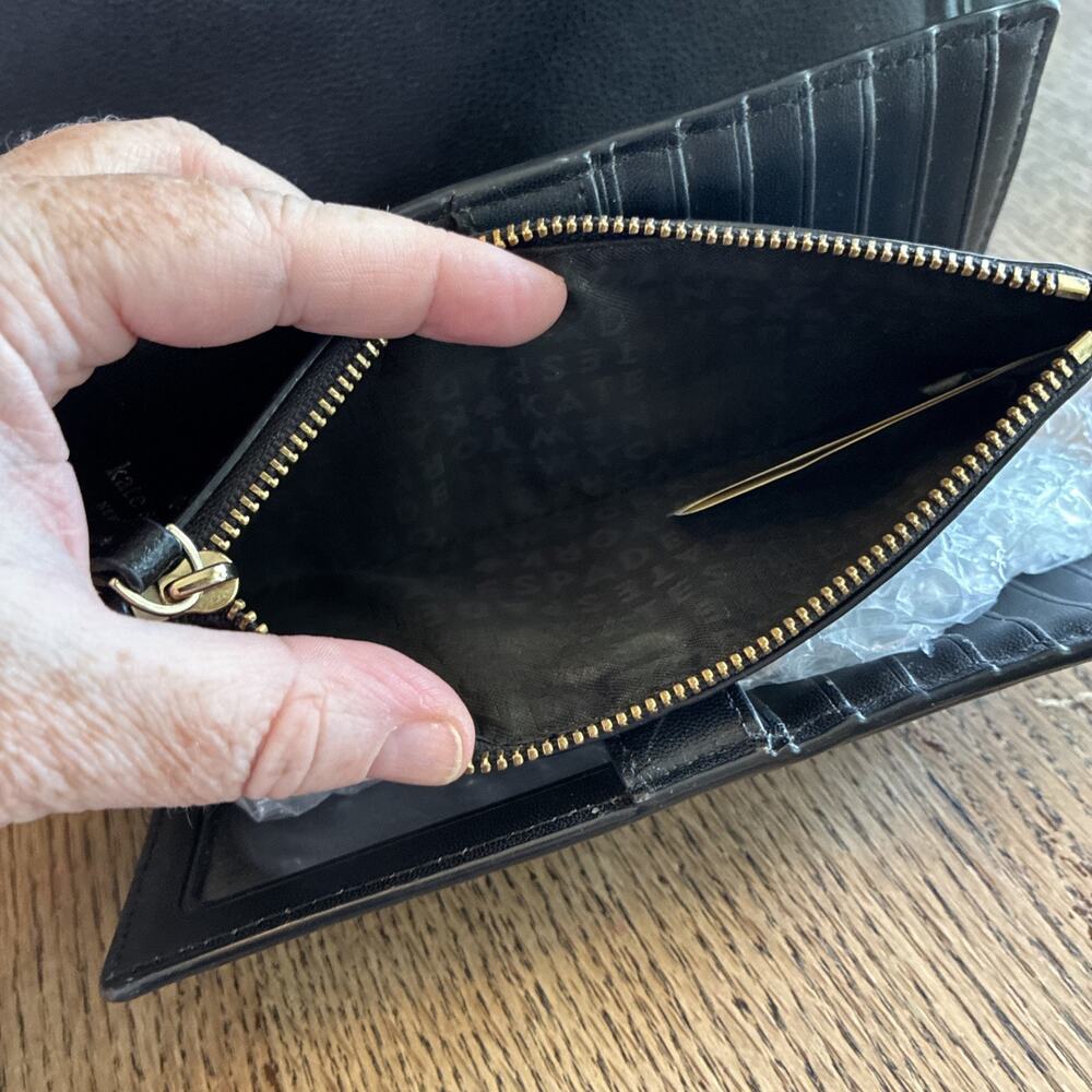 Kate Spade New York Satchel Crossbody And Wallet Set Black Gold Classic - Picture 6 of 16